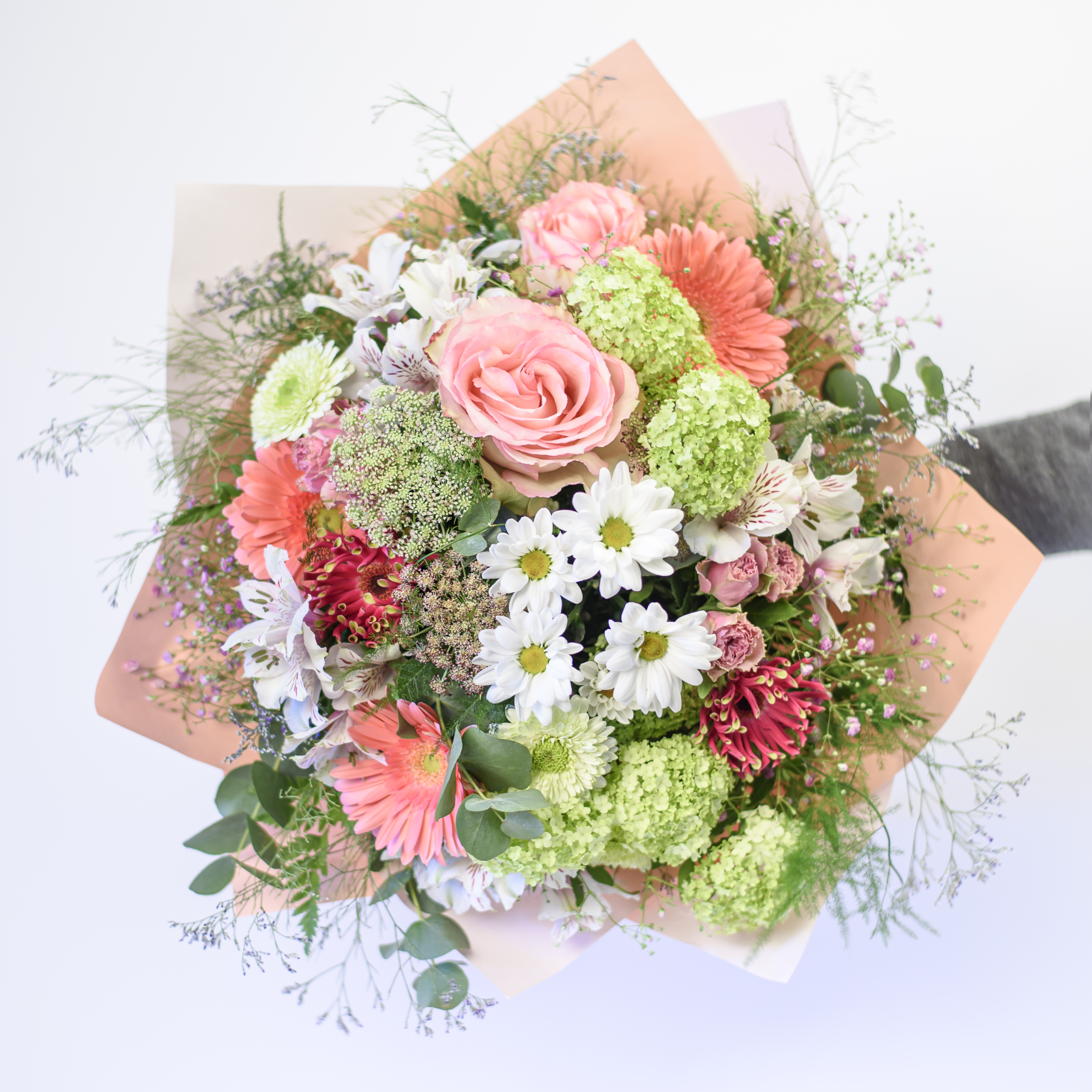 Kytice v pastelové barvě