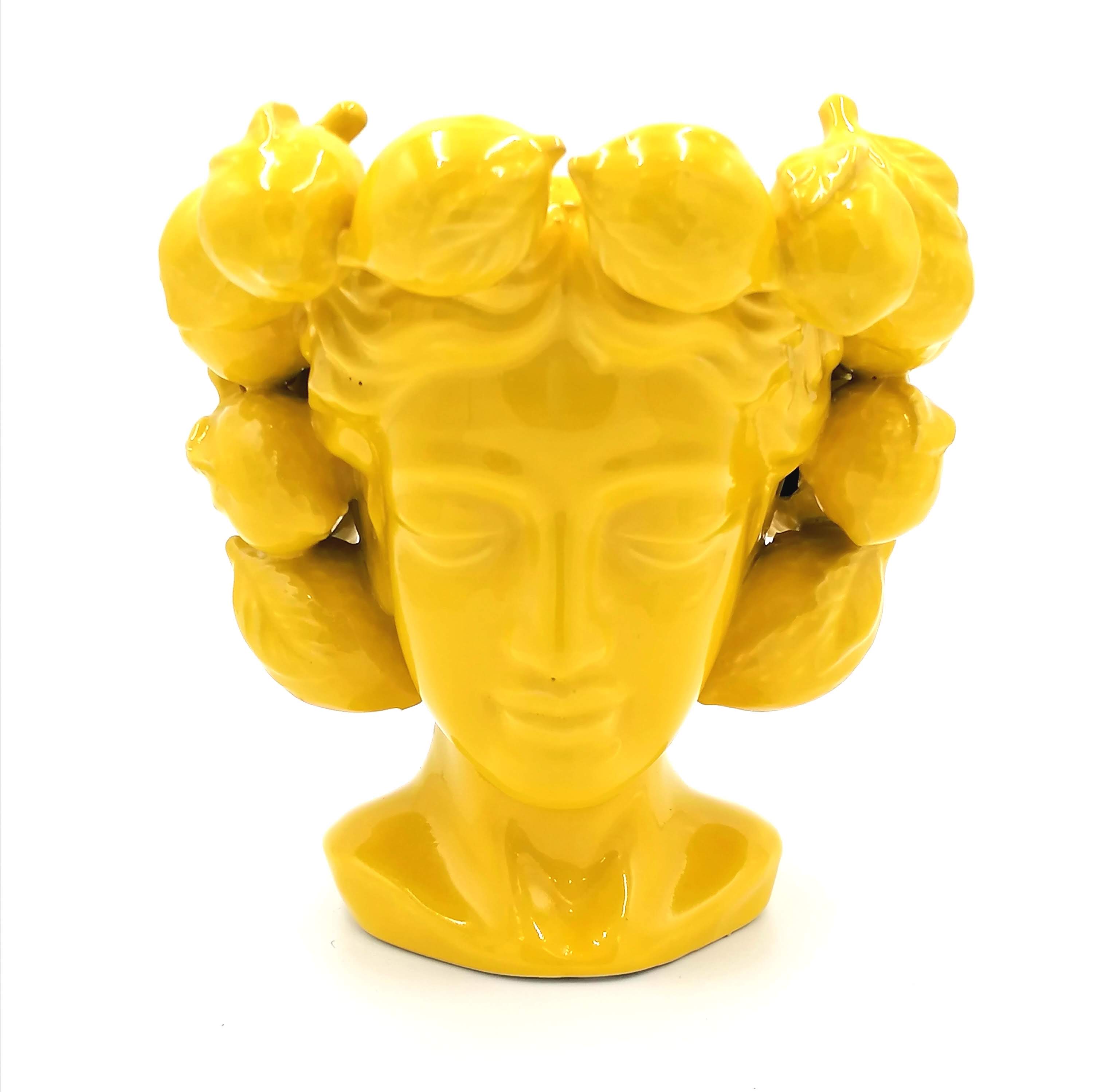 Keramický obal EDG na květinu, váza s citronovou korunou žlutá